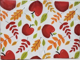 Peva Vinyl Tablecloth 52&quot;x70&quot; Oblong (4-6 people) MULTICOLOR APPLES &amp; LE... - £10.89 GBP