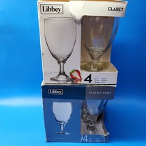 Libbey Glass CLARET Water Goblets Made In USA 16.25 Oz - Two Sets Of Fou... - $42.98