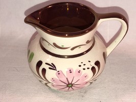 Copper Luster Creamer White with Pink Flowers Old Castle England - £19.91 GBP