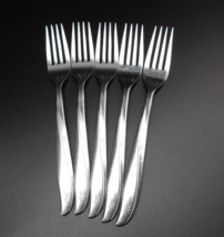 5 Oneida Community Silver Flower Stainless Steel  7-1/4" Dinner Forks - £23.65 GBP