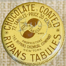 Vintage Ripans Tabules Chocolate Coated Quack Medicine Tin Medical Quackery - $19.75