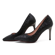 new wild fashion Sequin High Heels Women Shiny Pointed Toe Pumps Sexy  sequin br - £66.10 GBP