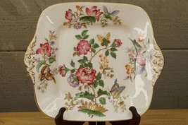 Retired Wedgwood English China CHARNWOOD Square Cake Plate Floral Butterflies - £99.52 GBP