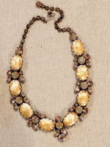 REGENCY Ornate AB Rhinestone Faux Baroque  Mobe Pearl Necklace Vintage - $183.78
