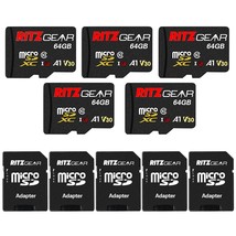 Ritzgear Extreme Performance 64Gb Microsdxc Memory Card, Class10 V30 A1 U3 Uhs1, - £51.10 GBP