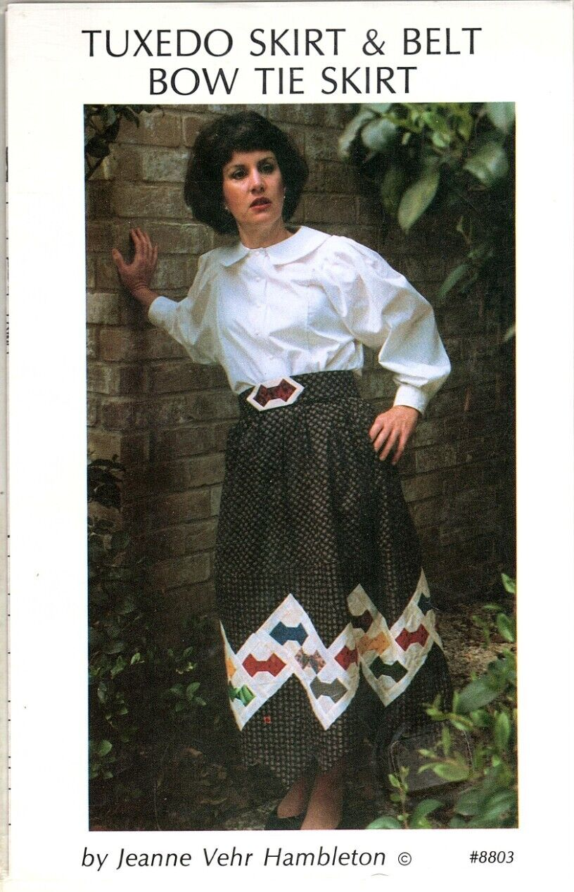Tuxedo Skirt and Belt and Bow Tie Skirt Uncut Sewing Pattern Vintage 1986 - £6.71 GBP