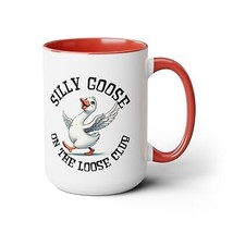 silly goose on the loose club Two-Tone Coffee Mugs, 15oz gift funny humor  - £19.11 GBP