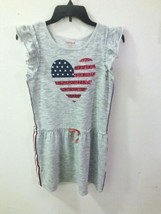 Cat &amp; Jack Girls Sequin Heart Flag Dress Size 14-16 XL Stars &amp; Stripes  - £6.17 GBP