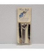 Vintage Pixie Stix Traveler Mini Pewter Incense Stick Holder Heart - New - $18.80