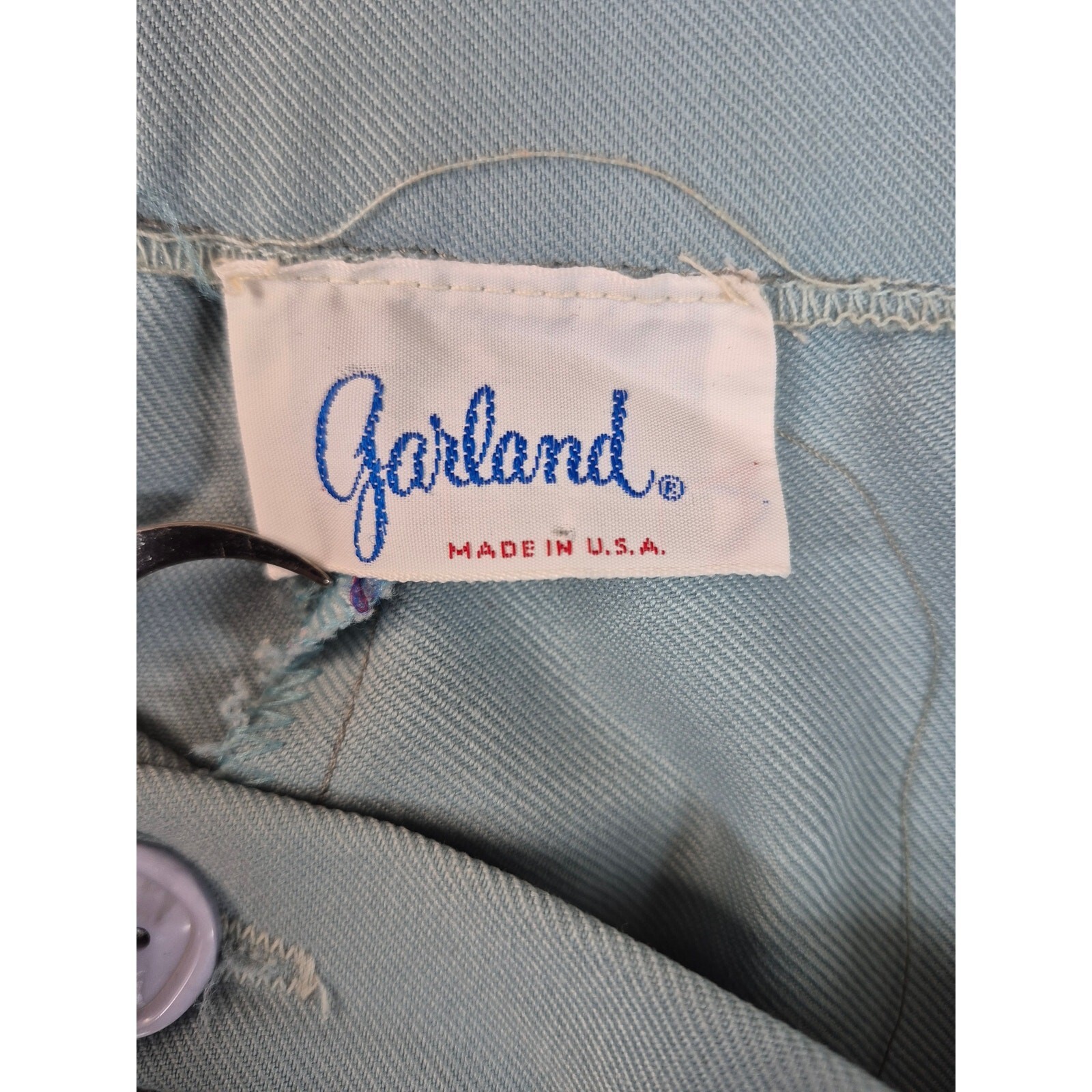 Vintage 1970s Garland Baby Blue Polyester Pants Womens sz S/M Straight  27x32 Item image 4