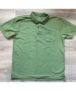 LL Bean Green Short Sleeve Polo Shirt Mens L Reg Short Sleeve - $12.96