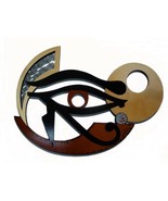 Unique Mythical Wood Wall Sculpture - The Eye of Horus - Egyptian Art - $249.99