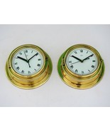 Set of 2 Maritime Brass Clock Vintage Navigation Barigo Germany Ships Na... - $353.93