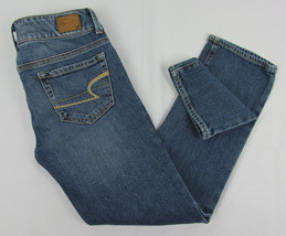 American Eagle Stretch jeans Artist Cropped Capri pants Blue Womens Size 0 - £10.10 GBP