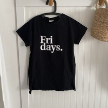 Zara Kids Girls “Fridays.” Black Long T-Shirt Tee Top 6 Years NWT - $23.50