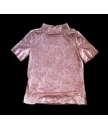 Anthropologie Women’s Velvet Mock Neck Top XS Rose Tyrie NWT $68 Short S... - $21.77