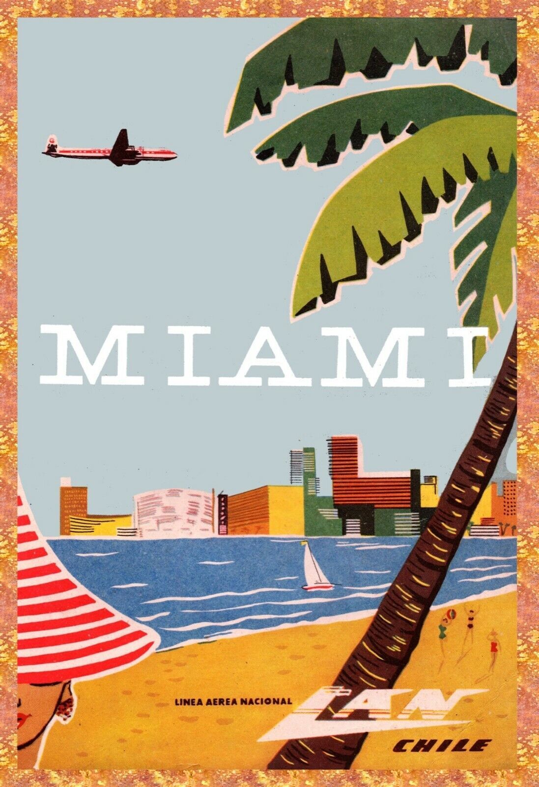 8654.Decoration movie Poster.Home Room wall art design.Miami travel retro ad