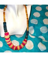 1970s wooden disc necklace - $29.91 CAD