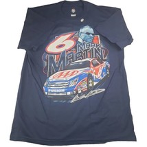 Vintage Nascar T Shirt Mark Martin Y2K Racing Navy Blue Size Large Mens  - $22.43