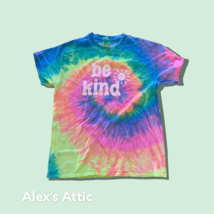 Bright Pastel Tie Dye Cotton T Shirt Be Kind Size M pre-owned - £7.77 GBP