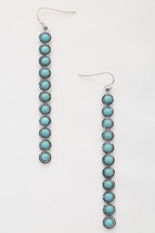 New Turquoise Western Style Round Bead Pattern Dangle Earrings - £15.43 GBP