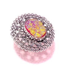 Pink Titanium Drusy Handmade Good Friday Gift Ring Jewelry 8.75&quot; SA 2331 - £4.71 GBP