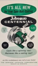 1958 Print Ad Johnson Centennial Fishing Reels Denison Mankato,Minnesota - £11.96 GBP