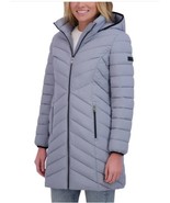 DKNY Womens Coat Gray Grey Puffer Walker Stretch Quilted High-Collar Logo - $1,196.89 MXN