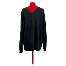 Grayson &amp; Dunn 100% 2-ply Cashmere Mens XL Sweater V-Neck Black Long Sle... - £23.19 GBP