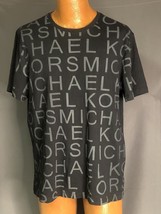 Michael Kors Couvrant Imprimé Spellout Noir L Designer T-Shirt Hommes Large - £42.46 GBP
