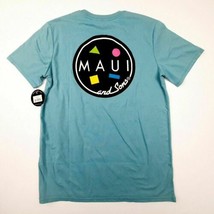 Maui and Sons Mens T-Shirt Size M Deep Ocean Blue Poly-Cotton NB20 - £14.28 GBP