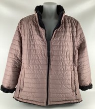 Women’s Coat Sz. 3x HFX Reversible Rose Pink &amp; Grey Super Soft Comfy New w/o Tag - £31.78 GBP