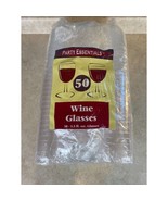 Party Essentials Set Of 50 5.5 Fluid Ounce Plastic Wine Glasses  NEW - $18.80