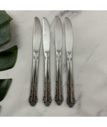 Utica Vintage Saranac Floral Flatware Modern Butter Knife Lot of 4 Stain... - $15.83