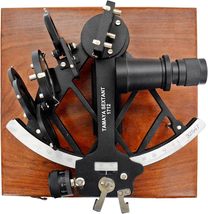 J. Scott London Brass Ship History Sextant with Hardwood Box  Vintage S... - $148.50