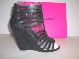 Betsey Johnson Size 8.5 Black Wedge Sandals New Womens Shoes - £69.00 GBP