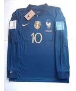 Kylian Mbappe France 2022 World Cup Final Stadium Home Long Sleeve Socce... - $100.00