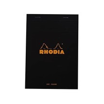 Rhodia 160009C Notepad A5, Stapled In Blank, Pack of One, 80 Sheet, Black  - $12.00