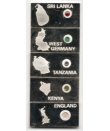 Set of Five Franklin Mint Gemstones Of The World Sterling Silver 925 Ing... - $45.60