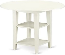 East West Furniture Wooden Sut-Lwh-T Dining Room Table Round, Linen White Finish - £163.06 GBP