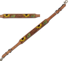 Horse Western Leather Tack Hand-Painted Sunflower Cactus Wither Strap 10... - $26.72
