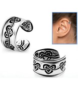 Sterling Silver Claddagh Hearts Design Helix Ear Cuff Clip-on Ring - $180.68 MXN