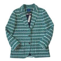 NWT J.Crew Boyfriend Blazer in Neon Emerald Violet Italian Jacquard Wool 4 - £55.63 GBP