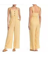 Romeo + Juliet Couture Jumpsuit Yellow White Stripes Small Linen Blend P... - £27.54 GBP
