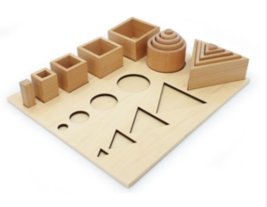Absorbent Minds Montessori Wooden Shapes Sequencing Board - £31.35 GBP