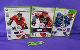 3 Microsoft XBox 360 EA Sports NHL Hockey Video Games Live 08, 09 and 12 - £13.95 GBP