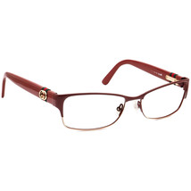 Gucci Women&#39;s Eyeglasses GG 4244 0ZL Red &amp; Gold Browline Frame Italy 53[]16 135 - £143.69 GBP