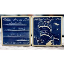 Holland America Line Blue Delft Coaster Set of 2 Vintage Tile Cruise Sou... - £15.18 GBP