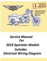 2019 Harley Davidson Sportster Models Service Manual Download - $22.95