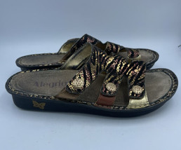 Alegria Ven-714 Venus Bronze Gleam Snake Print Sandals Women&#39;s sz 8-8.5 / 38 - £19.32 GBP